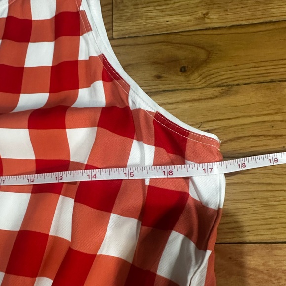 Ann Taylor Red & White Gingham Flared Sleeveless Dress Small - Picture 6 of 9
